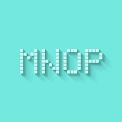 M N O P Flat Pixel Alphabet