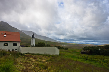 Fototapeta na wymiar Holar diocese and first university, famous place in Iceland