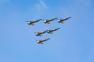 Nakhonratchasima, THAILAND November 26, 2015 : F16 Gripen and Au