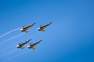 Nakhonratchasima, THAILAND November 26, 2015 : F16 Gripen and Au