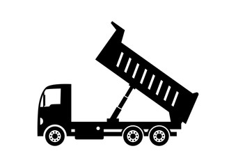 Truck vector icon on white background