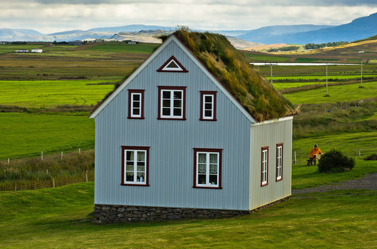 19th century turf houses at Glaumbaer farm, north Iceland