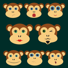 Set of Chinese Zodiac Monkeys