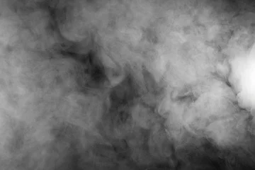 Crédence de cuisine en verre imprimé Fumée Fumée et brouillard sur fond noir