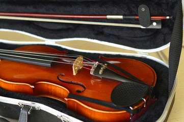 Violin music wooden instrument.