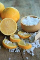 fresh lemon with salt