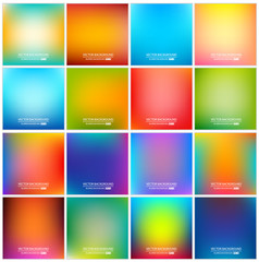 Obraz premium Abstract Creative concept vector multicolored blurred background set. For Web and Mobile Applications, art illustration template design, business infographic and social media, modern decoration