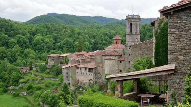 View of old catalan village. Rupit i Pruit, Spain