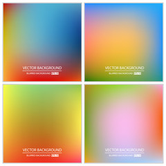 Abstract Creative concept vector multicolored blurred background set. For Web and Mobile Applications, art illustration template design, business infographic and social media, modern decoration