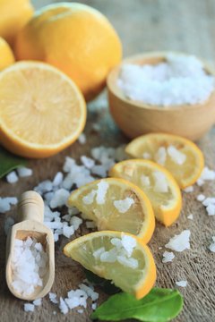 fresh lemon with salt