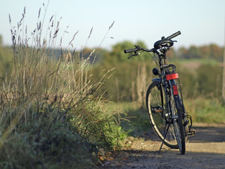 Fototapeta na wymiar bicycle on dirt road