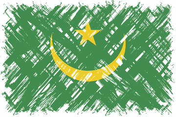 Mauritanian grunge flag. Vector illustration.