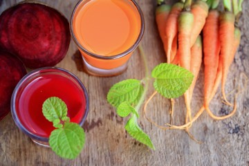 mix beetroot and carrot juices