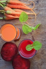 mix beetroot and carrot juices
