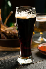 Glass of porter beer