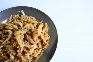 dried fish in dish