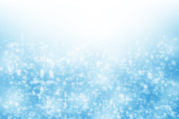 Christmas blue background with snow