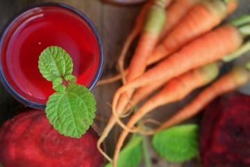 mix beetroot and carrot juices