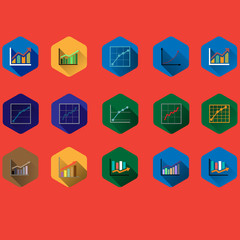 business graphics in flat design with long shadows