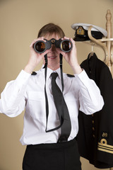 Woman Lt Commander holding binoculars