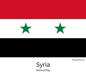 National flag of Syria with correct proportions, element, colors