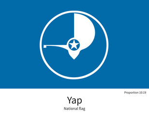 National flag of Yap with correct proportions, element, colors