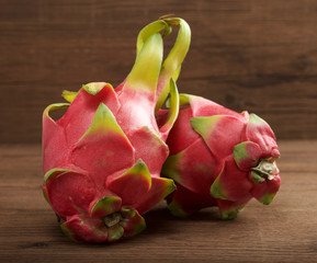Dragon fruit on wooden background