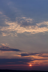Colorful sunset with clouds