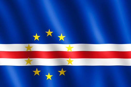 Flag of Cape Verde waving in the wind