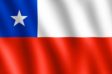 Flag of Chile waving in the wind