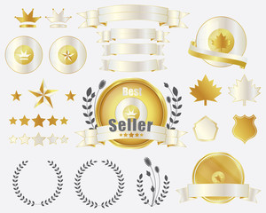 luxury golden promotion label set 