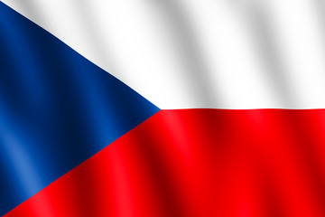 Flag of Czech waving in the wind