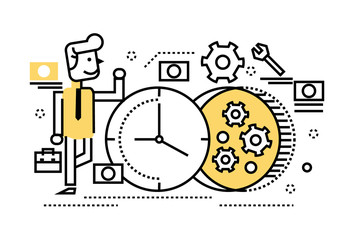 businessman repair the clock, concept of time management.