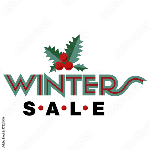 sale and discount card banner flier winter sale title mistletoe