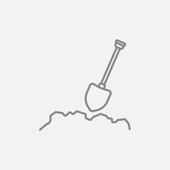 Mining shovel line icon.