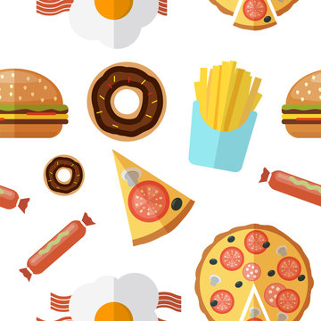 junk food seamless pattern
