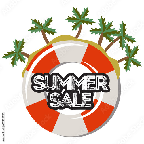 Summer Sale And Discount Hand Drawn Cartoon Banner Shopping