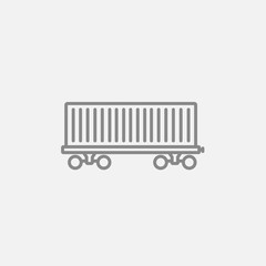 Cargo wagon line icon.