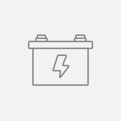 Car battery line icon.