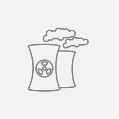 Nuclear power plant line icon.