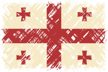 Georgian grunge flag. Vector illustration.