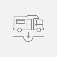 Motorhome and sump line icon.
