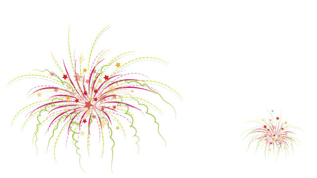 Buntes Feuerwerk - Silvester - Freisteller