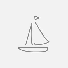 Sailboat line icon.