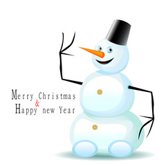 Vector snowman isolated on white