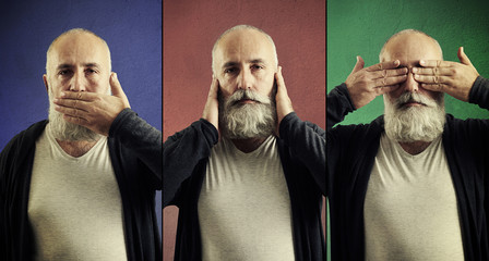 concept of three wise monkeys