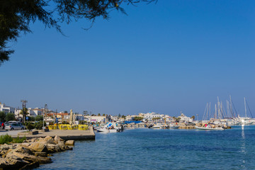 Naklejka na ściany i meble Harbor of Parikia in Paros island - Greece