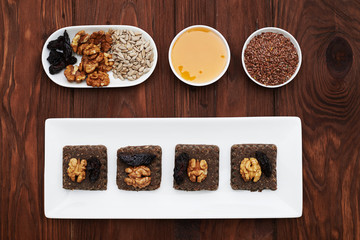 raw vegan dessert and ingredients