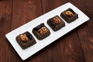 set of raw vegan dessert