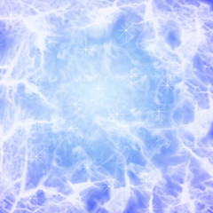 Amazing abstract smoky texture with small sparkles on blue background
